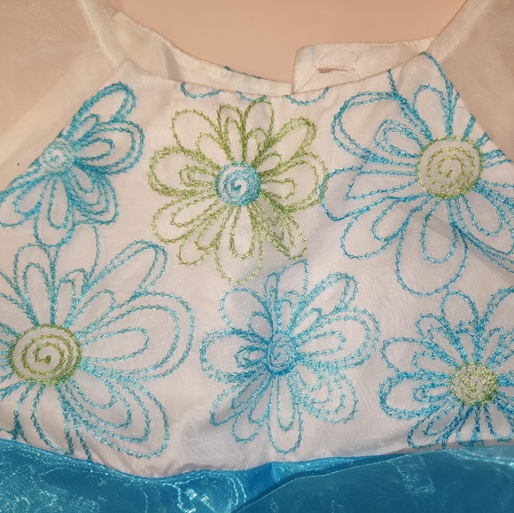 Jona Michelle Girl white/blue dress size 7 - Picture 2 of 5